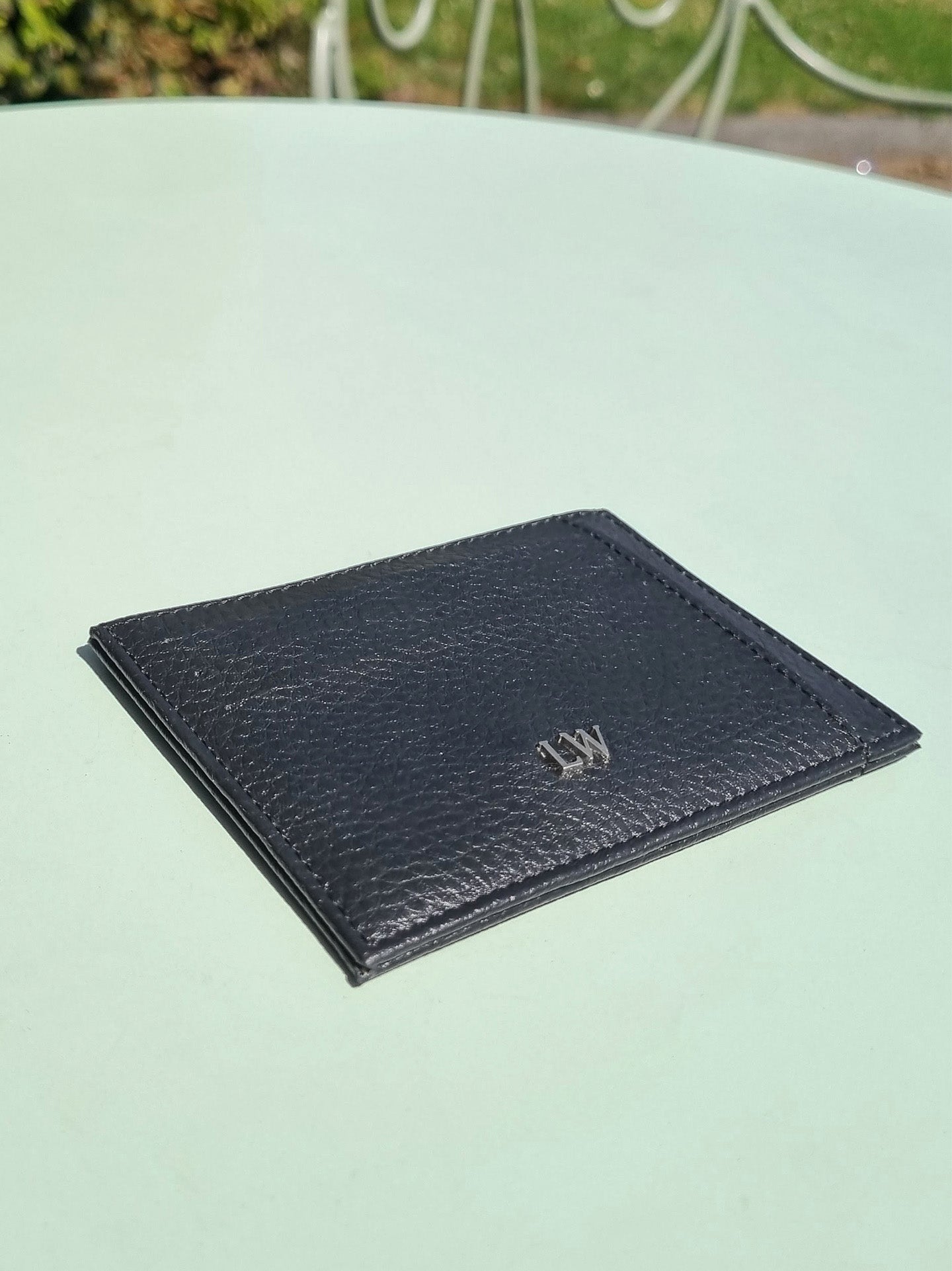 Ash Card Wallet in Black & Silver