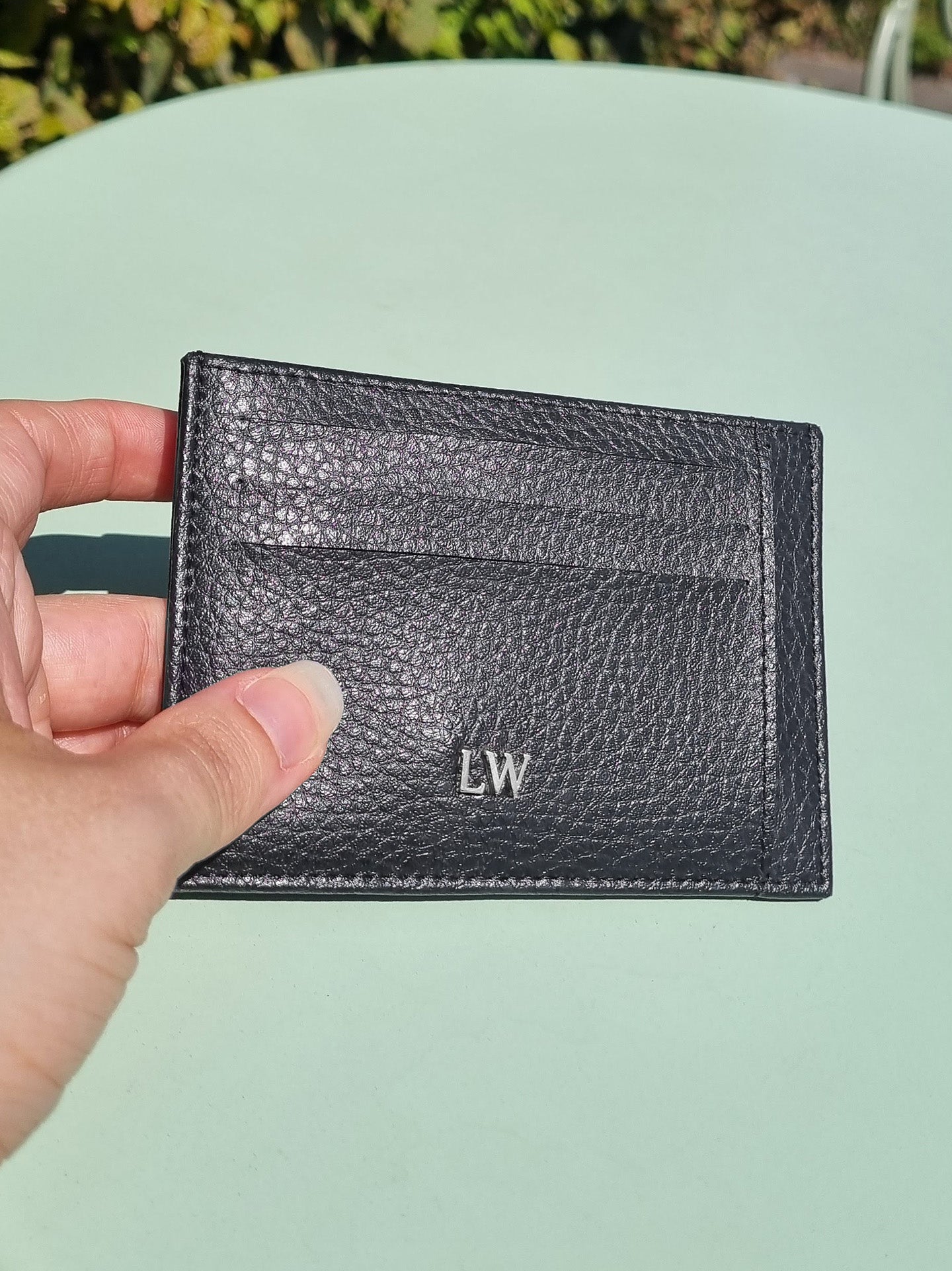 Ash Card Wallet in Black & Silver